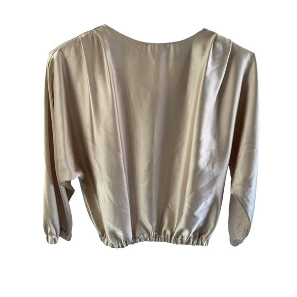 Zara Tops - Zara Satin Batwing Champagne Light Gold Blouse